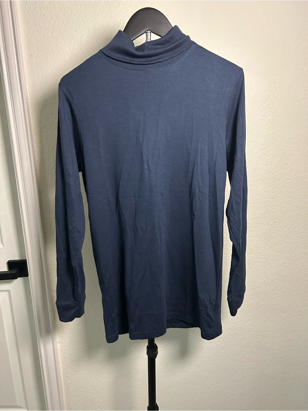 Classic Navy Long Sleeve Turtleneck Top